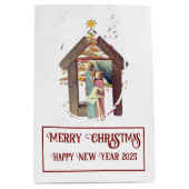 Vrolijk kerstfeest! medium cadeauzakje (Voorkant)