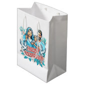 Vrolijk kerstfeest medium cadeauzakje (Voorkant Gekanteld)