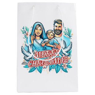Vrolijk kerstfeest medium cadeauzakje
