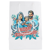 Vrolijk kerstfeest medium cadeauzakje (Achterkant)