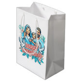 Vrolijk kerstfeest medium cadeauzakje (Achterkant Gekanteld)