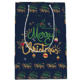 Vrolijk kerstfeest medium cadeauzakje (Voorkant)