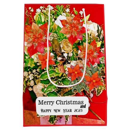 Vrolijk kerstfeest! medium cadeauzakje (Achterkant)