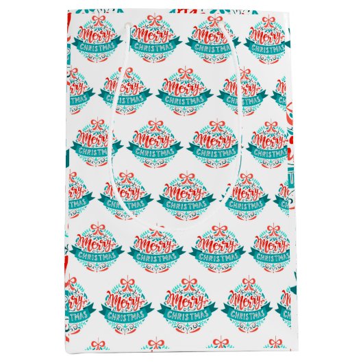 Vrolijk kerstfeest medium cadeauzakje (Voorkant)