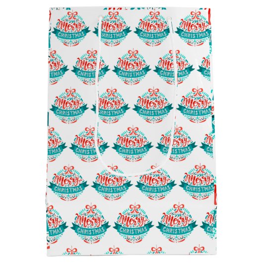 Vrolijk kerstfeest medium cadeauzakje (Achterkant)
