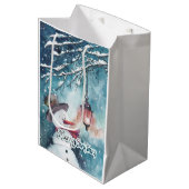 Vrolijk kerstfeest medium cadeauzakje (Voorkant Gekanteld)