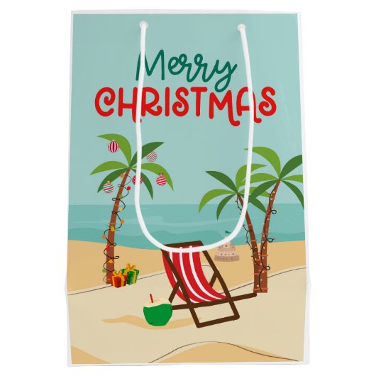 Vrolijk kerstfeest medium cadeauzakje (Achterkant)