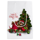 Vrolijk kerstfeest medium cadeauzakje (Achterkant)