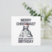 vrolijk kerstfeest? Meer als de gelukkige verjaard Feestdagenkaart (Staand voorkant)