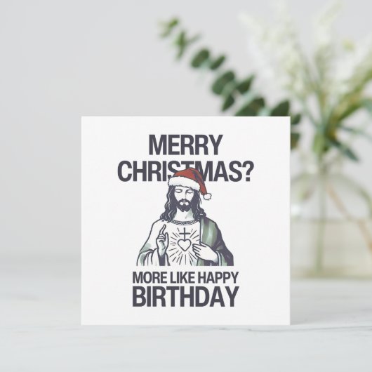 vrolijk kerstfeest? Meer als de gelukkige verjaard Feestdagenkaart (Staand voorkant)