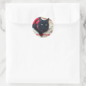 Vrolijk kerstfeest - Meowy Catmus! met Smoky Ronde Sticker (Tas)