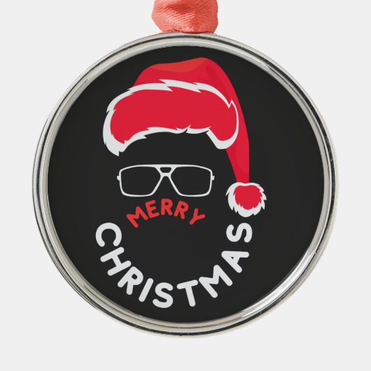 Vrolijk kerstfeest, Merry & Bright Metalen Ornament (Voorkant)