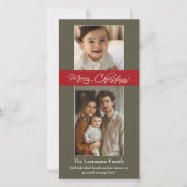 Vrolijk kerstfeest met 2 foto's - verticaal feestdagenkaart (Voorkant)