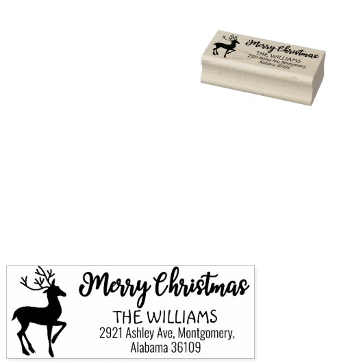 Vrolijk kerstfeest met (aangepast) familiemiddel, rubberstempel (Gestempeld)