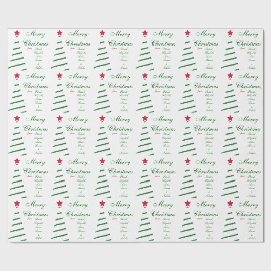 Vrolijk kerstfeest met aangepaste naam cadeaupapier (Vlak)