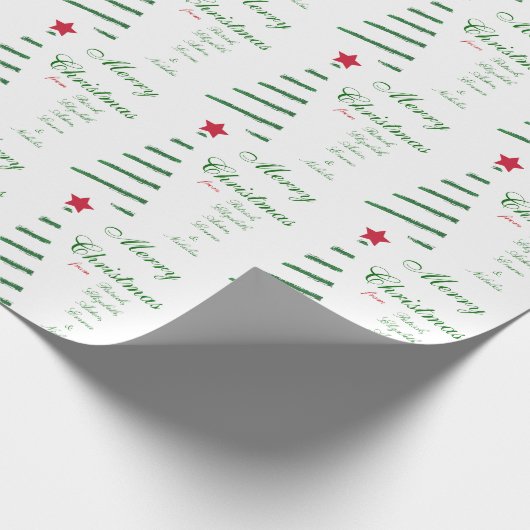 Vrolijk kerstfeest met aangepaste naam cadeaupapier (Hoek)