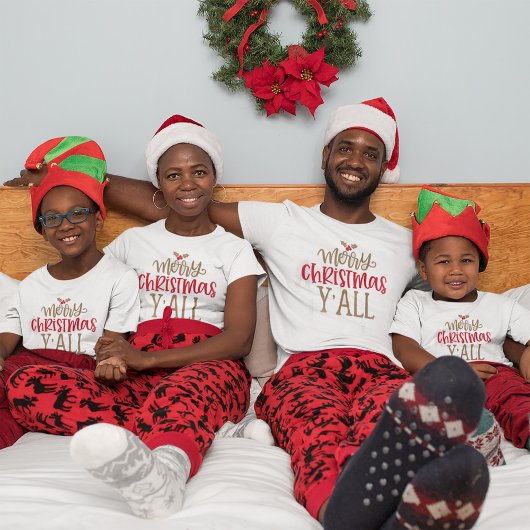 Vrolijk kerstfeest met alle fun Red Gold Typografi T-shirt