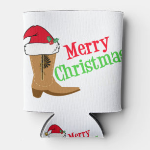 Vrolijk kerstfeest met alle texas cowboy vakantie blikjeskoeler