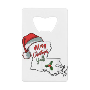 Vrolijk kerstfeest met alle zuidelijke louisiana s creditkaart flessenopener