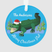 Vrolijk kerstfeest met Alligator Ornament (achterkant)