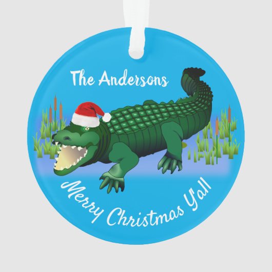 Vrolijk kerstfeest met Alligator Ornament (achterkant)