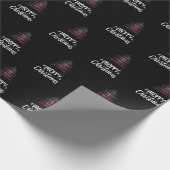 Vrolijk kerstfeest met Amerikaanse vlag Cadeaupapier (Hoek)