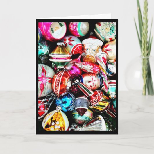 Vrolijk kerstfeest met Antiek versieringen Feestdagen Kaart (Voorkant)