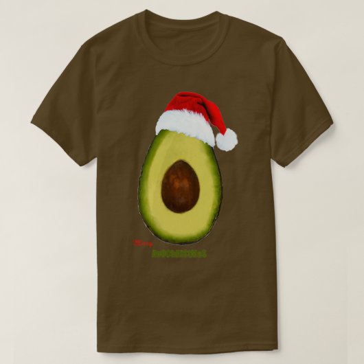 Vrolijk kerstfeest met avocado Cute Kerstmis. T-shirt (Design voorkant)