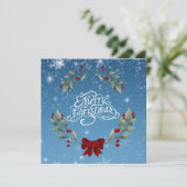 Vrolijk kerstfeest met Bijbelvers Feestdagenkaart (Staand voorkant)