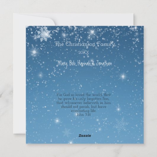 Vrolijk kerstfeest met Bijbelvers Feestdagenkaart (Achterkant)