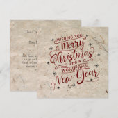 Vrolijk kerstfeest met Bijbelvers Feestdagenkaart (Voorkant / Achterkant)