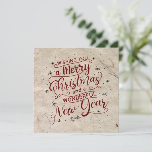 Vrolijk kerstfeest met Bijbelvers Feestdagenkaart (Staand voorkant)