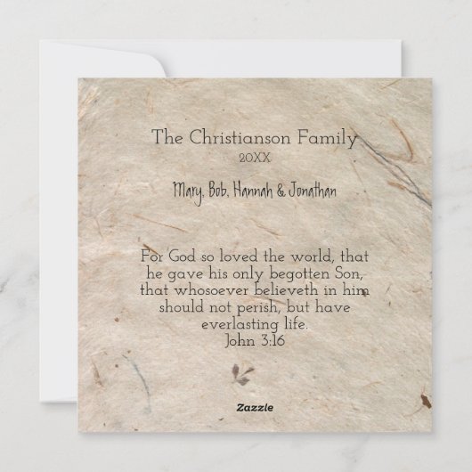 Vrolijk kerstfeest met Bijbelvers Feestdagenkaart (Achterkant)