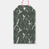 Vrolijk kerstfeest met bladeren met grote cadeautj cadeaulabel (Achterkant)