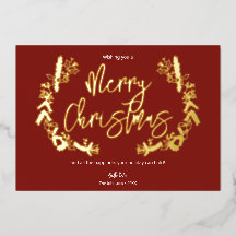 Vrolijk kerstfeest met bladeren van Wreated Red