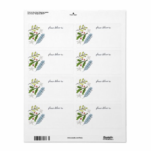 Vrolijk kerstfeest met Blank Etiket (Full Sheet)