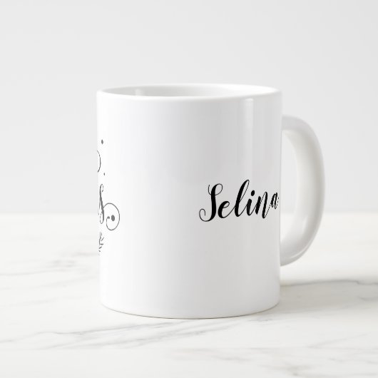 Vrolijk kerstfeest met bloemen/kerstcitaat/Mok Grote Koffiekop (Voorkant rechts)