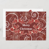 Vrolijk kerstfeest met bogen en sterren feestdagenkaart (Voorkant / Achterkant)