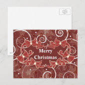 Vrolijk kerstfeest met bogen en sterren feestdagenkaart (Voorkant / Achterkant)