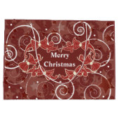 Vrolijk kerstfeest met bogen en sterren groot cadeauzakje (Achterkant)