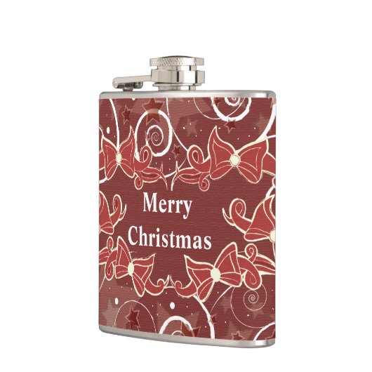 Vrolijk kerstfeest met bogen en sterren heupfles (Links)