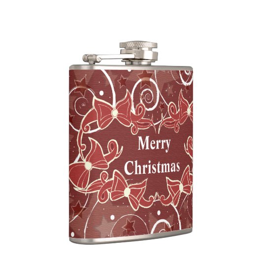 Vrolijk kerstfeest met bogen en sterren heupfles (Rechts)