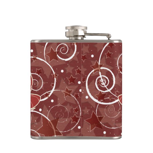 Vrolijk kerstfeest met bogen en sterren heupfles (Achterkant)