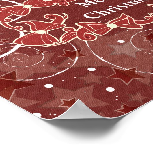 Vrolijk kerstfeest met bogen en sterren poster (Hoek)