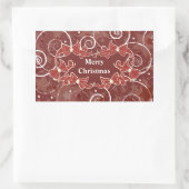 Vrolijk kerstfeest met bogen en sterren rechthoekige sticker (Tas)