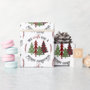 Vrolijk kerstfeest met bomen cadeaupapier
