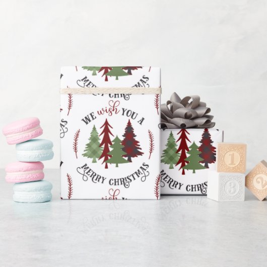 Vrolijk kerstfeest met bomen cadeaupapier (Baby Shower)