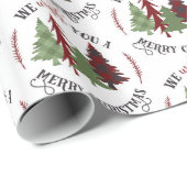 Vrolijk kerstfeest met bomen cadeaupapier (Rol Hoek)