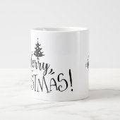 Vrolijk kerstfeest met boom/kerstcitaat/Mok Grote Koffiekop (Voorkant)