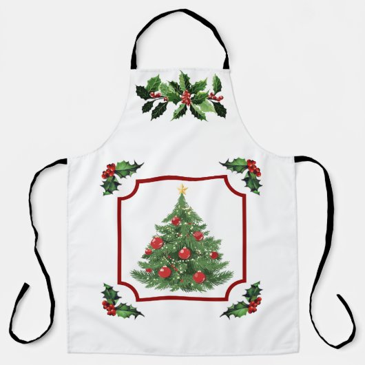 Vrolijk kerstfeest met boom schort (Voorkant)